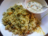 Methi pulao (Pilaf using fresh fenugreek leaves and spices)