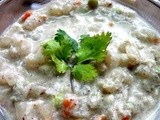 Mixed vegetables cooked in a thick coconut creamy sauce with Indian spices  ( Veg Korma...Restaurant Style )