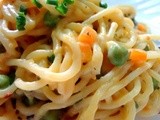 Spaghetti in  a creamy sauce