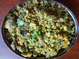 Spinach lentil crumble ( keerai parup usili)