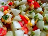 Tomato,   corn  & cucumber salad
