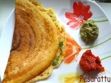 Traditional Indian Flatbread made from whole green gram batter (Pesarattu)