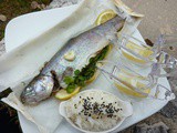 Trout Parcel with Lemon and Parsley Served with Basmati Rice