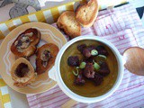 ‘Whatever-Vegetables’ soup with spicy merguez sausages