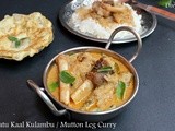 Aatu Kaal Kulambu / Mutton Leg Curry - Using Drumsticks & Brinjals