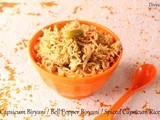 Capsicum Biryani / Bell Pepper Biryani / Spiced Capsicum Rice