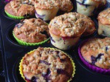 Blueberry Chocolate Chip Lemon Balm Muffins