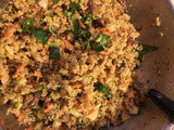 Tabbouleh Couscous Bulgur Salad with Vegetables and Fruit