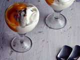 Homemade Vanilla Ice Cream Topped with Mango Sauce