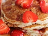 Yummy tasty pan cake with strawberry