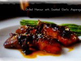 Grilled Hammour with Sautéed Garlic Asparagus