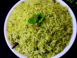 Pudina rice recipe, mint rice recipe | how to make pudina rice