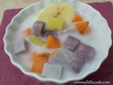 Pengat Pisang ( Sweet potato , taro and banana in sweet coconut sauce)