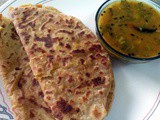 Puran Poli with Amti / Flatbread with sweet stuffing and tangy sauce