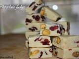 White chocolate cranberry pistachio Fudge