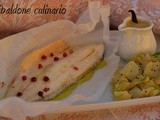 Branzino al forno con finocchi alla senape e salsa alla vaniglia