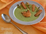 Crema di asparagi con uovo in camicia fritto e punte croccanti