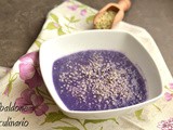 Crema di cavolo viola con semi di canapa