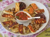 Halloumi e verdure grigliate con salsa di pomodoro affumicato