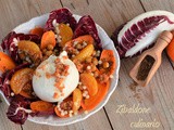 Insalata di carote, ceci, radicchio con burrata