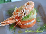 Insalata di scampi e melone