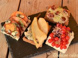 Open sandwiches formaggio-frutta per Il Club del 27