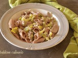 Pasta alla farina di castagne con salsiccia e porri