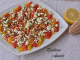 Peperoni arrosto con feta e mandorle