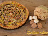 Quiche con sedano rapa, funghi e noci