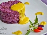 Risotto alle carote piccantino con crema al parmigiano e curcuma