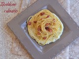 Spaghetti allo speck su crema di topinambur