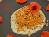 Tagliatelle ai peperoni con crema di Parmigiano Reggiano