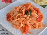 Tagliatelle di albumi al sugo di pomodoro fresco