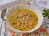 Zuppa di maltagliati con zucca e funghi