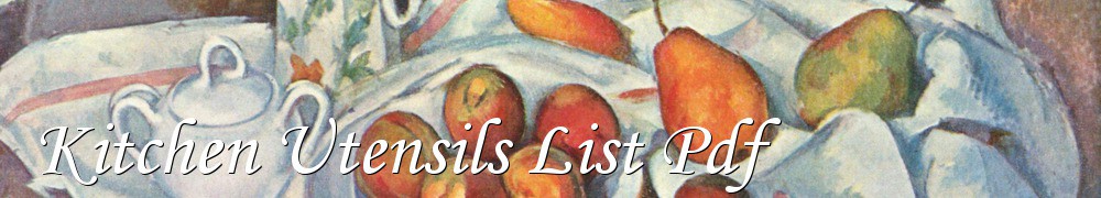 Very Good Recipes - Kitchen Utensils List Pdf