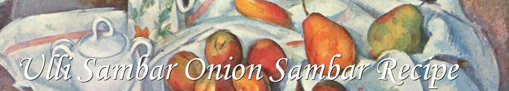 Very Good Recipes - Ulli Sambar Onion Sambar Recipe